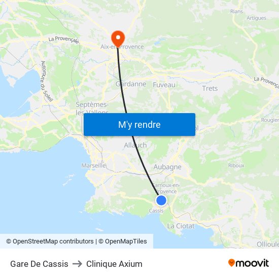 Gare De Cassis to Clinique Axium map
