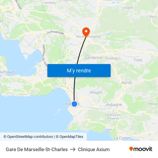 Gare De Marseille-St-Charles to Clinique Axium map