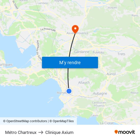 Métro Chartreux to Clinique Axium map