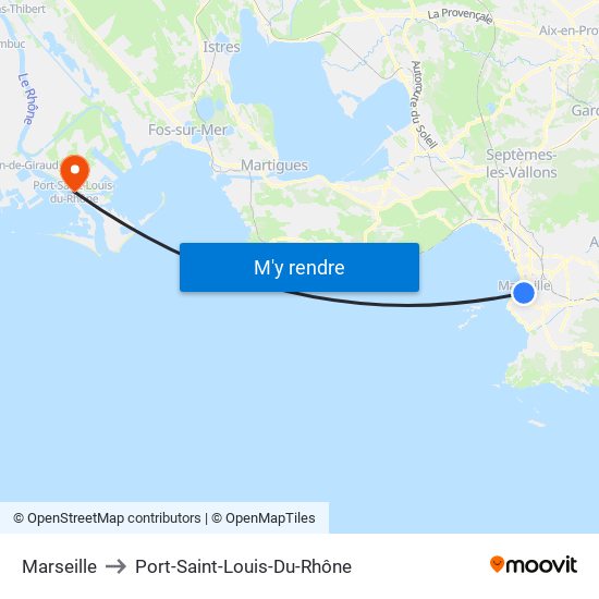 Marseille to Port-Saint-Louis-Du-Rhône map