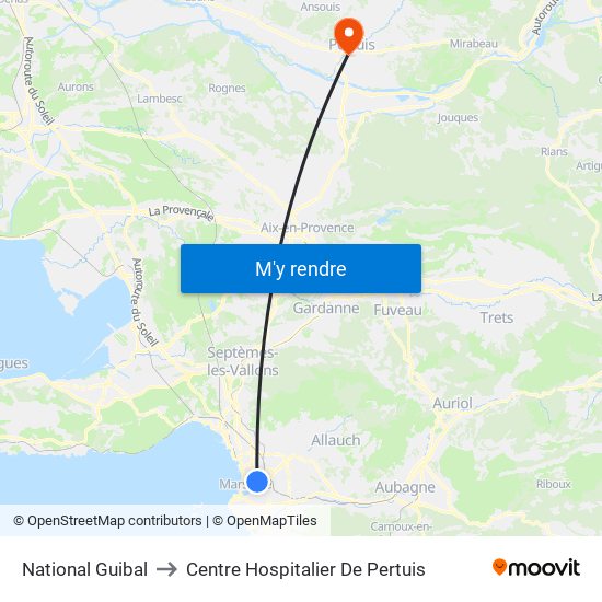 National Guibal to Centre Hospitalier De Pertuis map