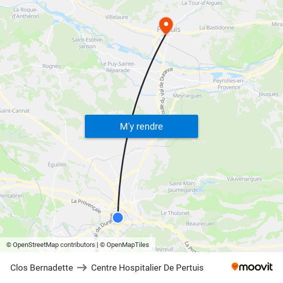Clos Bernadette to Centre Hospitalier De Pertuis map