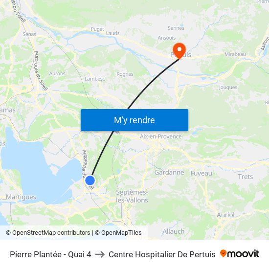 Pierre Plantée - Quai 4 to Centre Hospitalier De Pertuis map