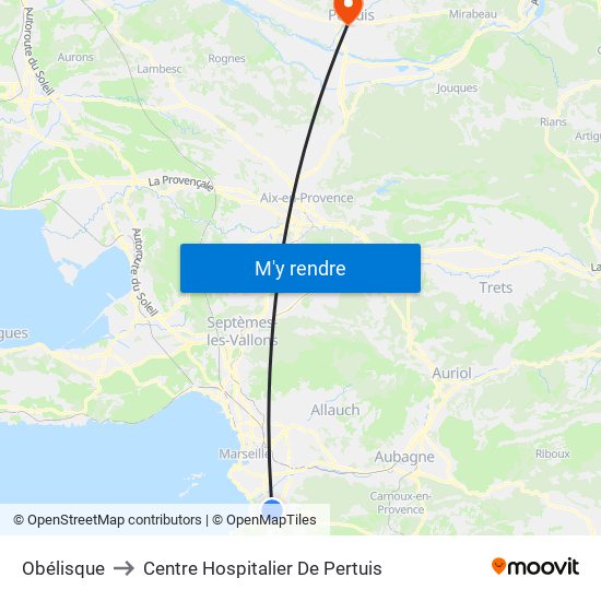 Obélisque to Centre Hospitalier De Pertuis map