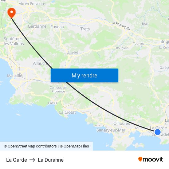 La Garde to La Duranne map