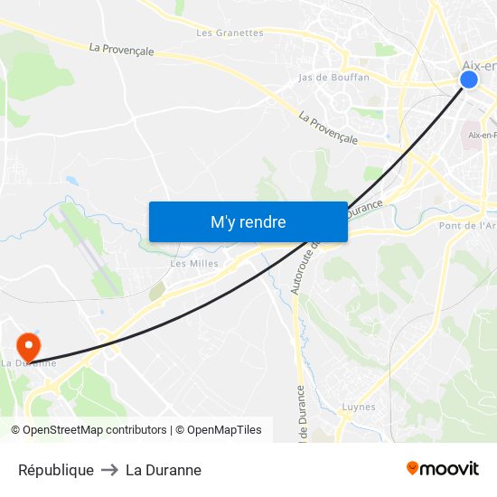 République to La Duranne map