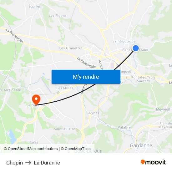 Chopin to La Duranne map