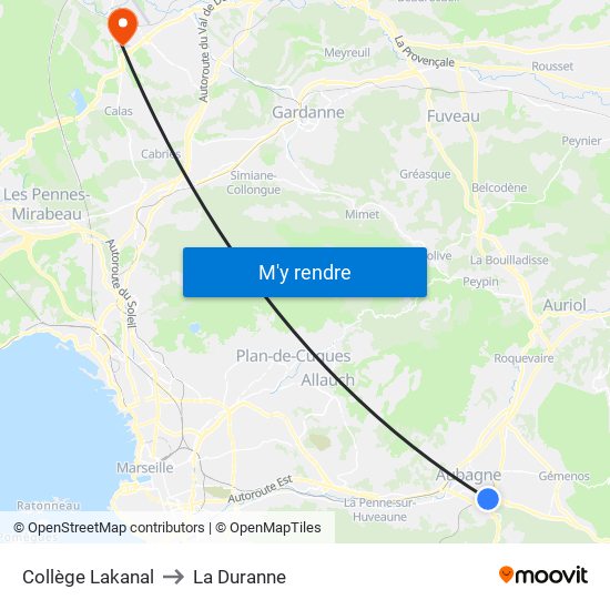 Collège Lakanal to La Duranne map