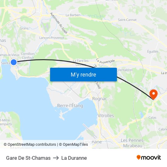 Gare De St-Chamas to La Duranne map