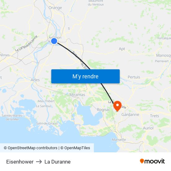 Eisenhower to La Duranne map