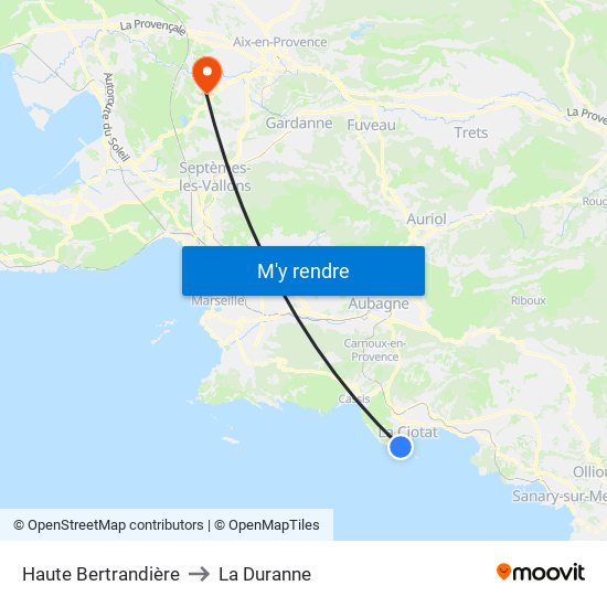 Haute Bertrandière to La Duranne map