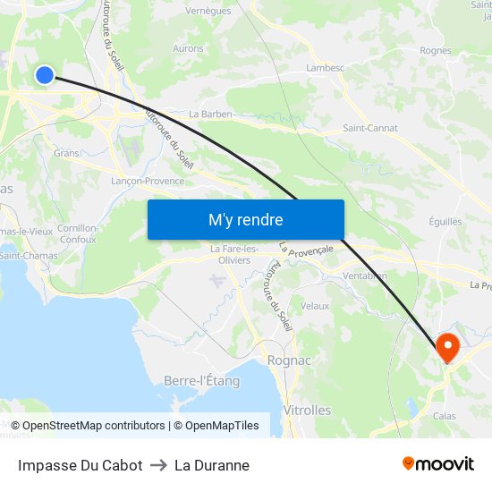 Impasse Du Cabot to La Duranne map