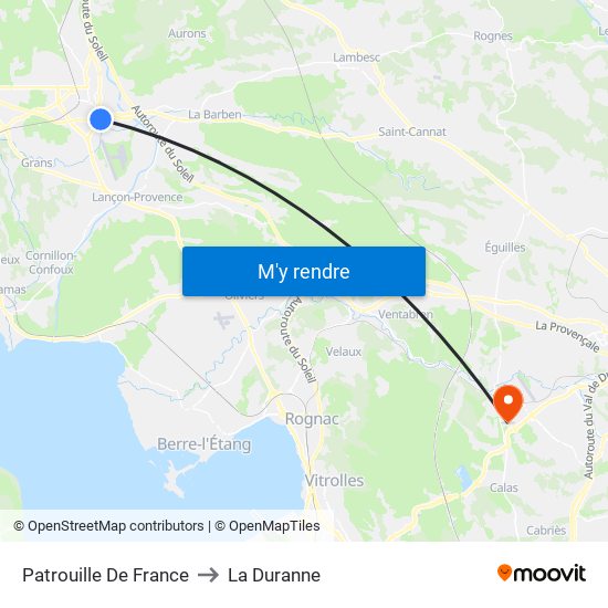Patrouille De France to La Duranne map