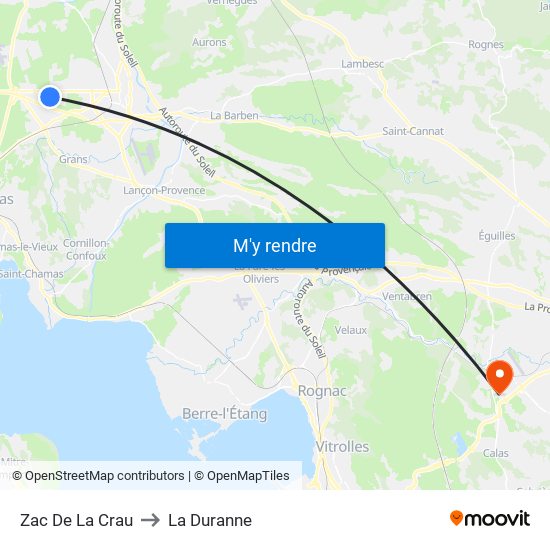 Zac De La Crau to La Duranne map