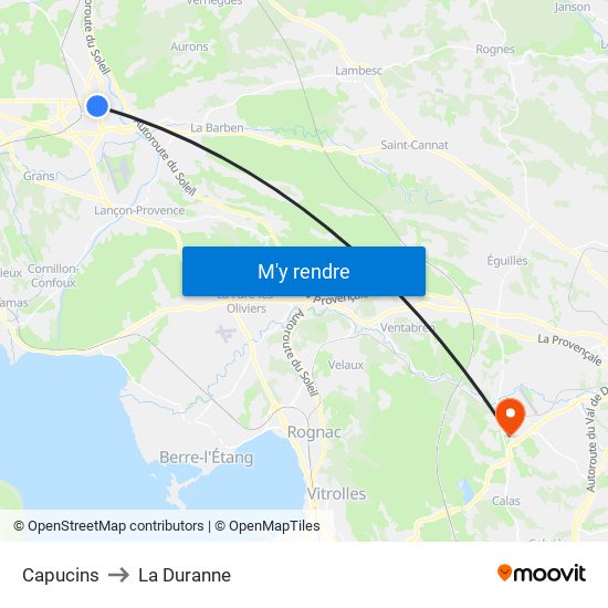 Capucins to La Duranne map