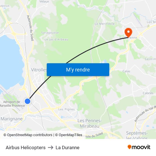 Airbus Helicopters to La Duranne map