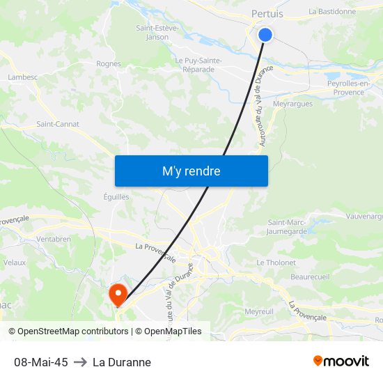 08-Mai-45 to La Duranne map