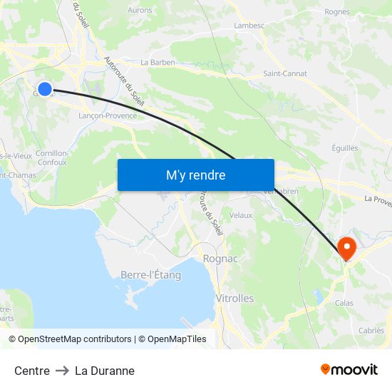 Centre to La Duranne map