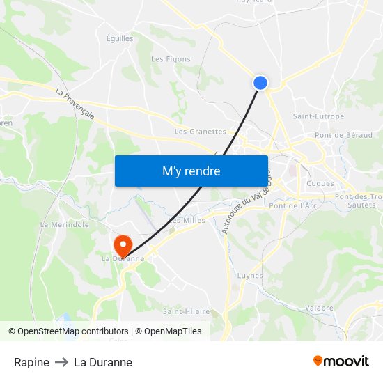 Rapine to La Duranne map
