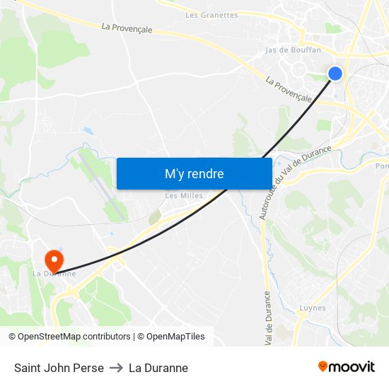 Saint John Perse to La Duranne map