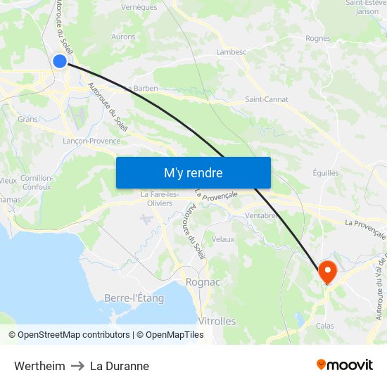 Wertheim to La Duranne map