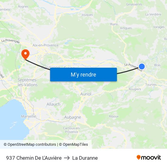 937 Chemin De L'Auvière to La Duranne map