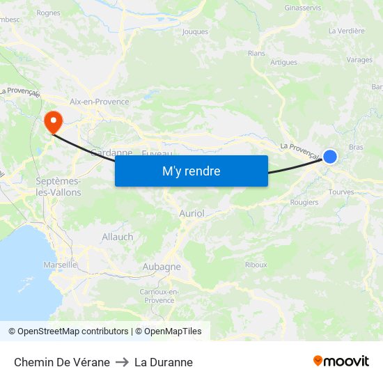 Chemin De Vérane to La Duranne map