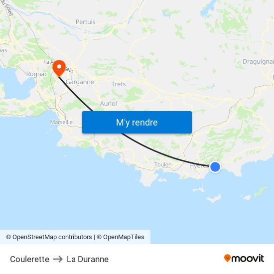Coulerette to La Duranne map