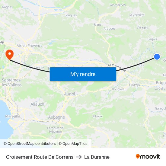 Croisement Route De Correns to La Duranne map