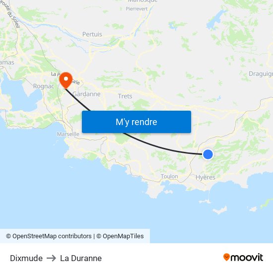 Dixmude to La Duranne map