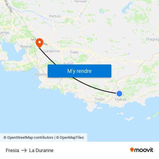 Fresia to La Duranne map