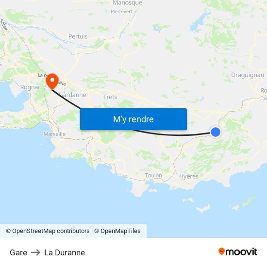 Gare to La Duranne map