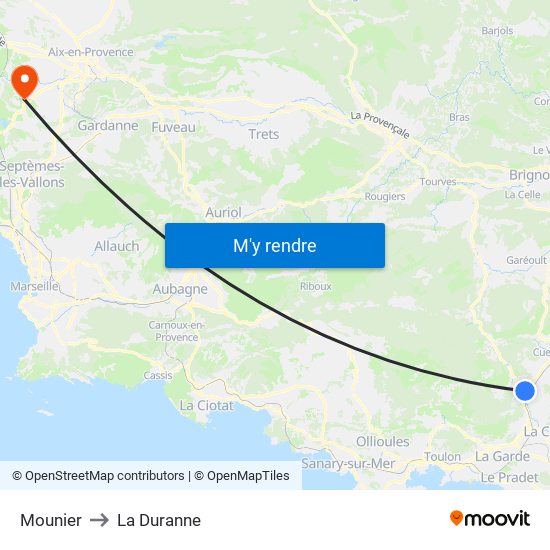 Mounier to La Duranne map