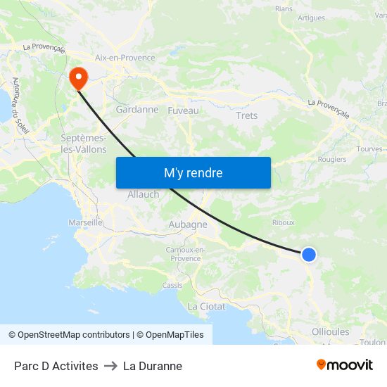 Parc D Activites to La Duranne map