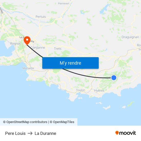 Pere Louis to La Duranne map