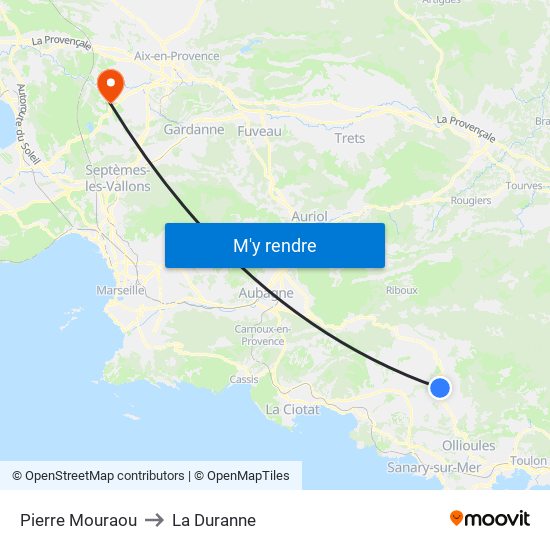 Pierre Mouraou to La Duranne map