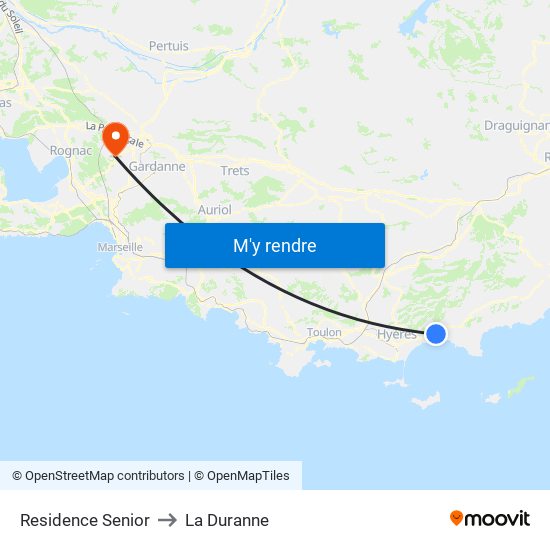 Residence Senior to La Duranne map