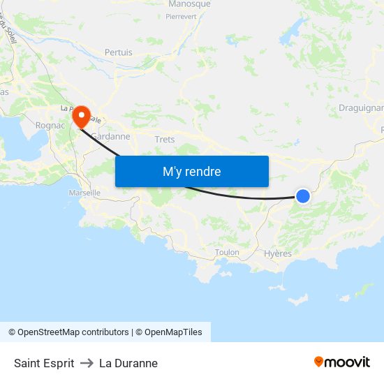 Saint Esprit to La Duranne map