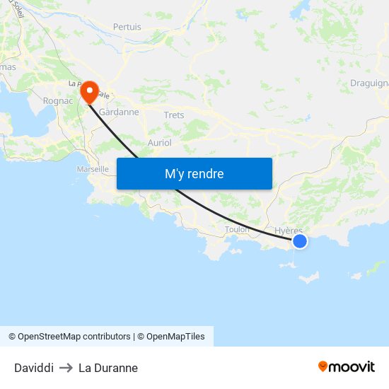 Daviddi to La Duranne map