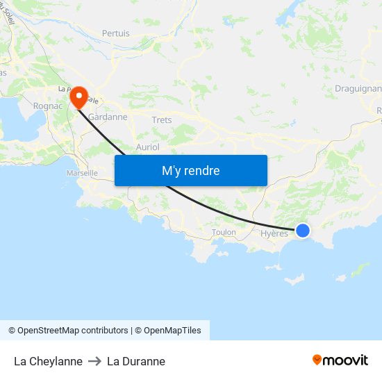 La Cheylanne to La Duranne map