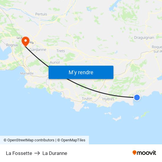 La Fossette to La Duranne map