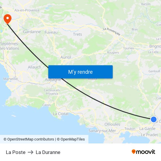 La Poste to La Duranne map