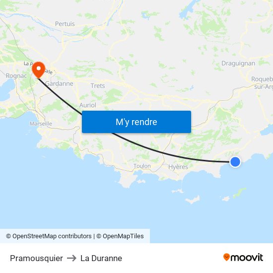 Pramousquier to La Duranne map