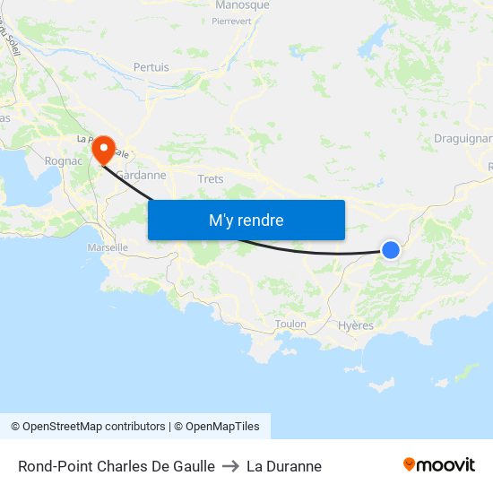 Rond-Point Charles De Gaulle to La Duranne map