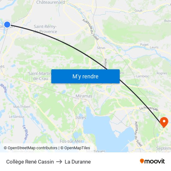 Collège René Cassin to La Duranne map