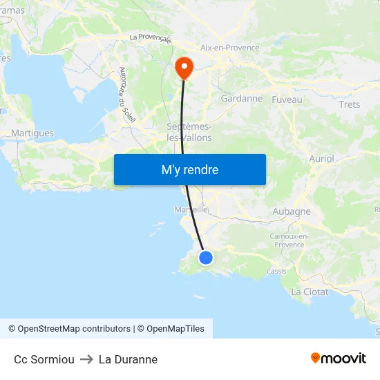 Cc Sormiou to La Duranne map