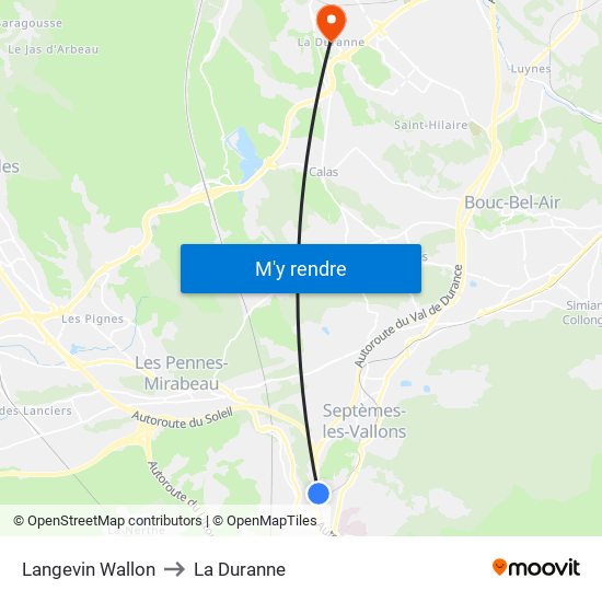 Langevin Wallon to La Duranne map