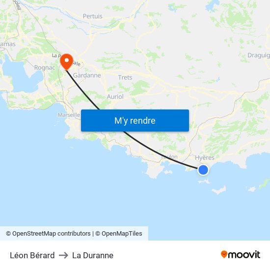 Léon Bérard to La Duranne map
