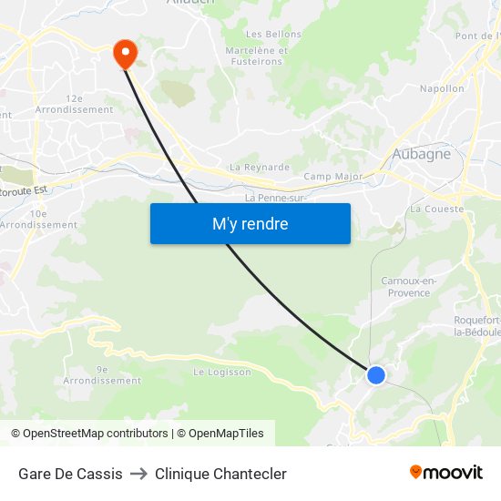 Gare De Cassis to Clinique Chantecler map