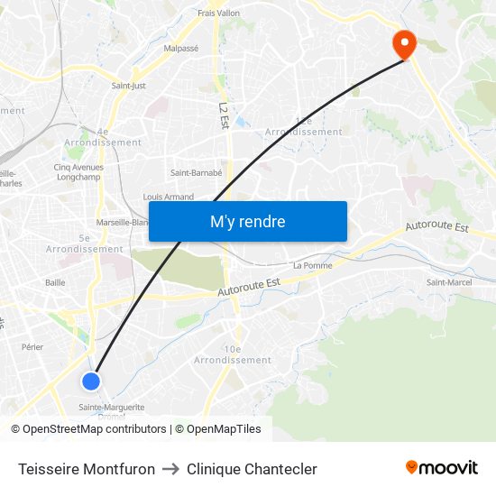 Teisseire Montfuron to Clinique Chantecler map